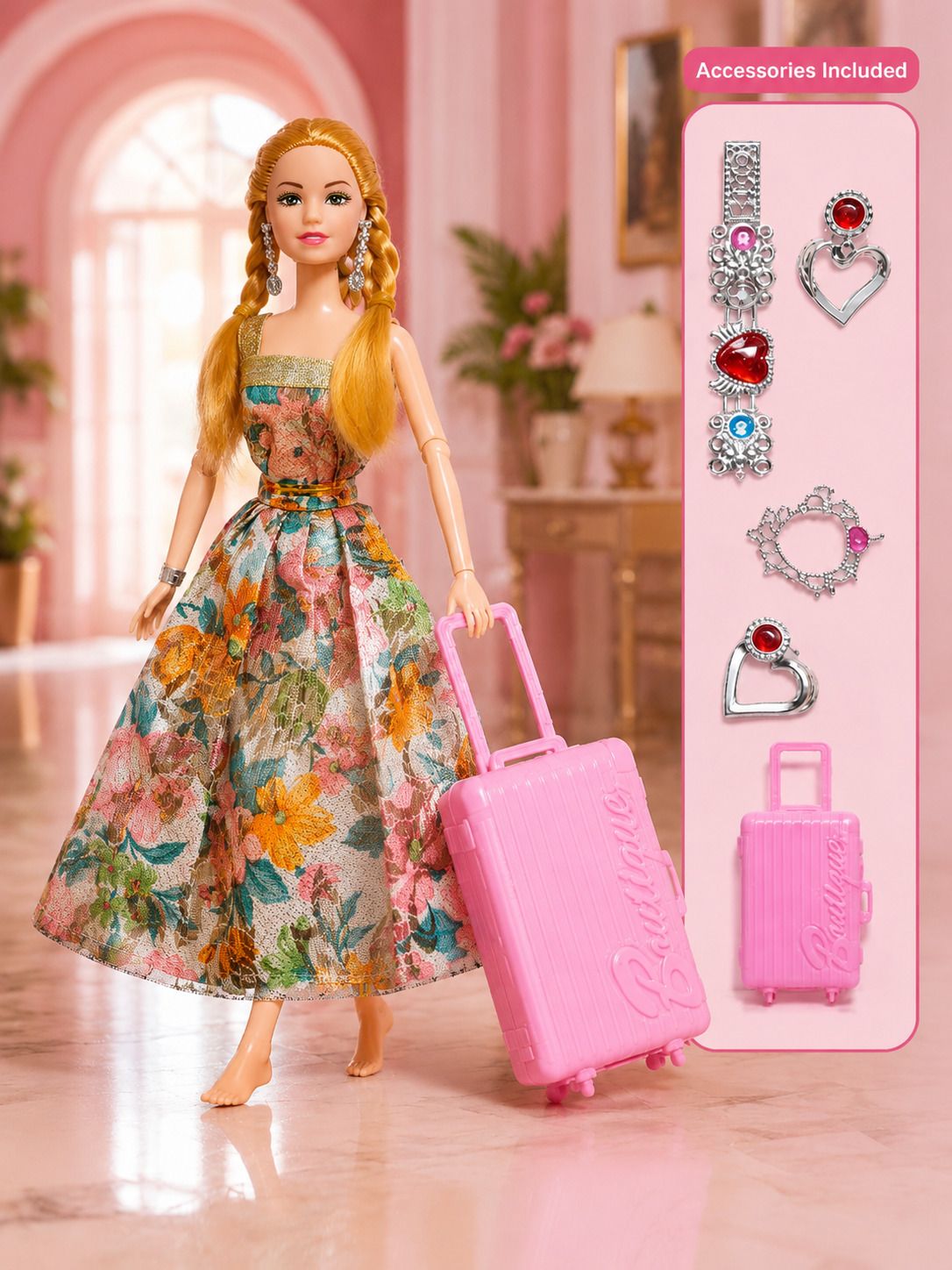 rm traders Fashion Princess Doll with Travel Suitcase & Beauty Accessories-picture-21