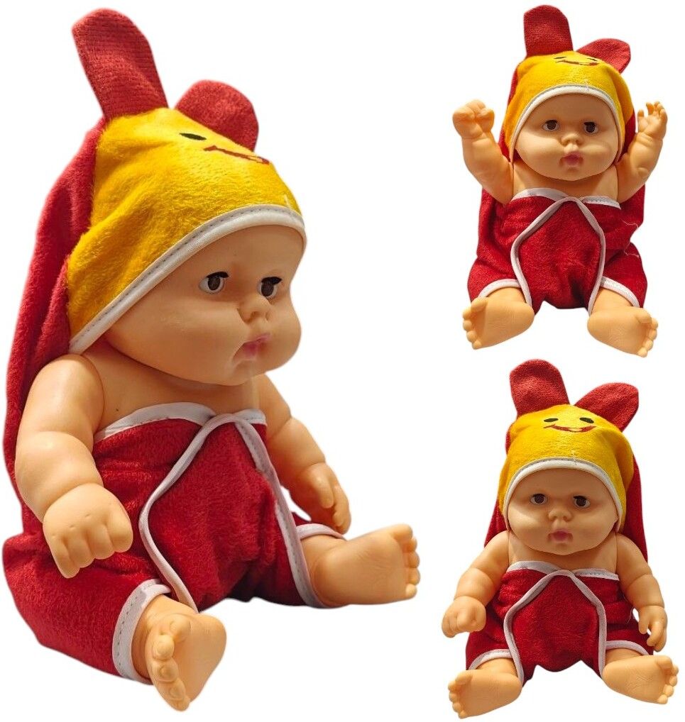 Towel Boy Baby Doll for Kids | Soft Cute Baby Doll in Hooded Towel Outfit-image-4