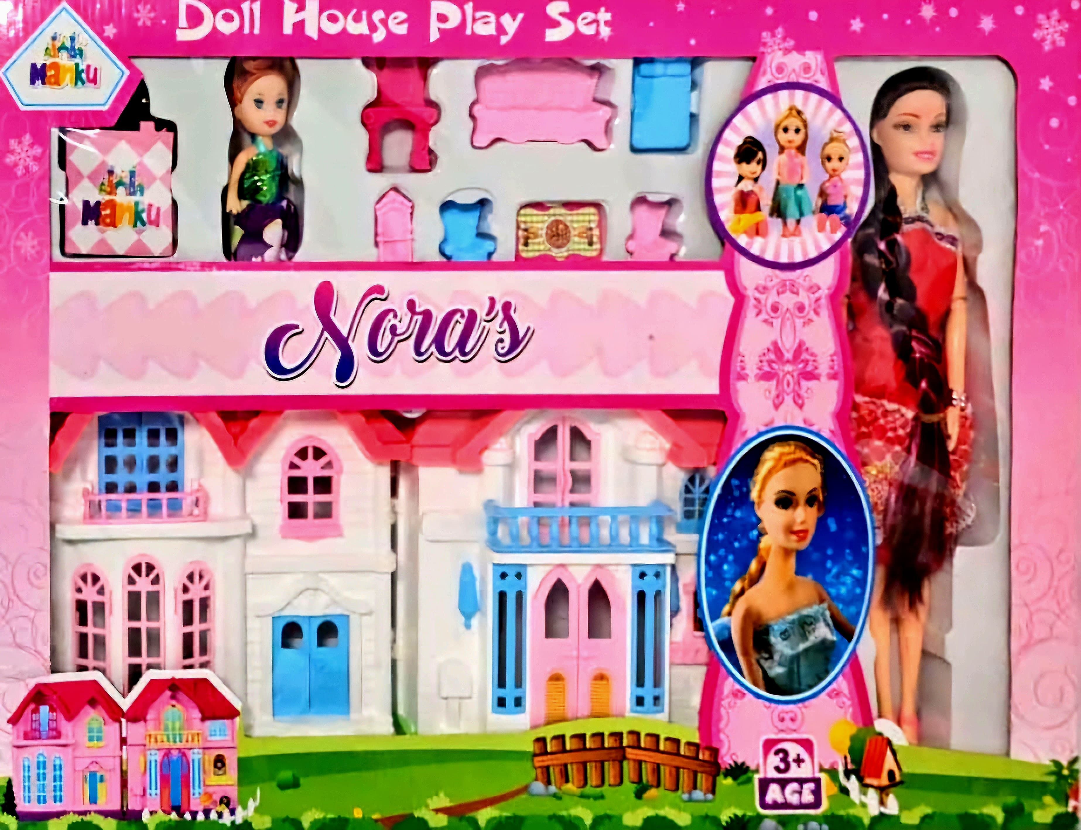 Doll House Set with 2 Dolls and Accessories