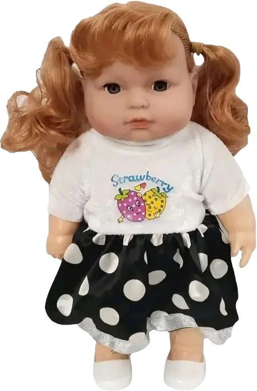 Realistic Baby Doll Toy – Soft Cuddly Doll with Polka Dress for Girls & Kids-image-49