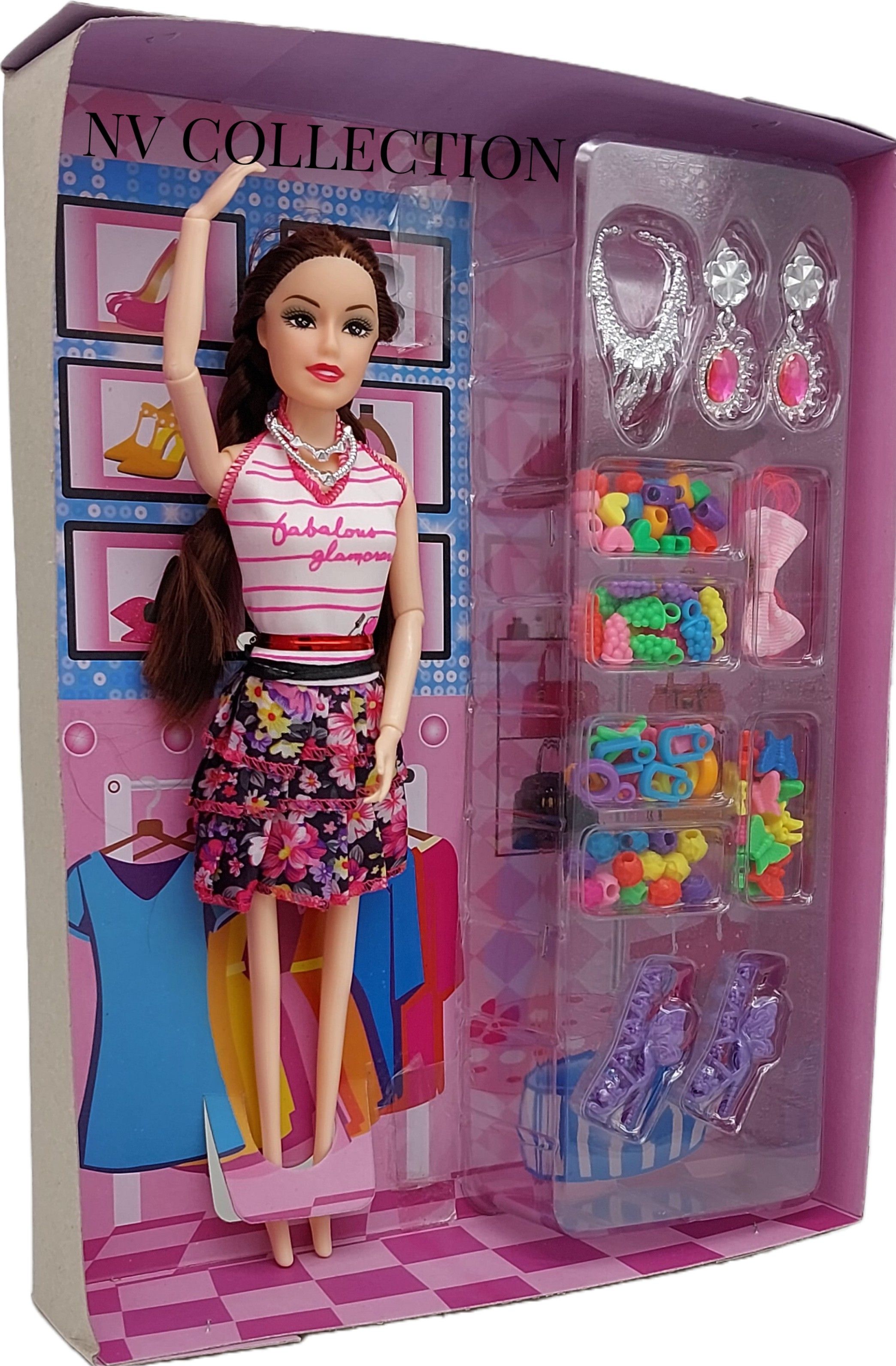 DOLL set with foldable Hands/shoulder/ Neck/HIP with accessories(multicolor)-image-39