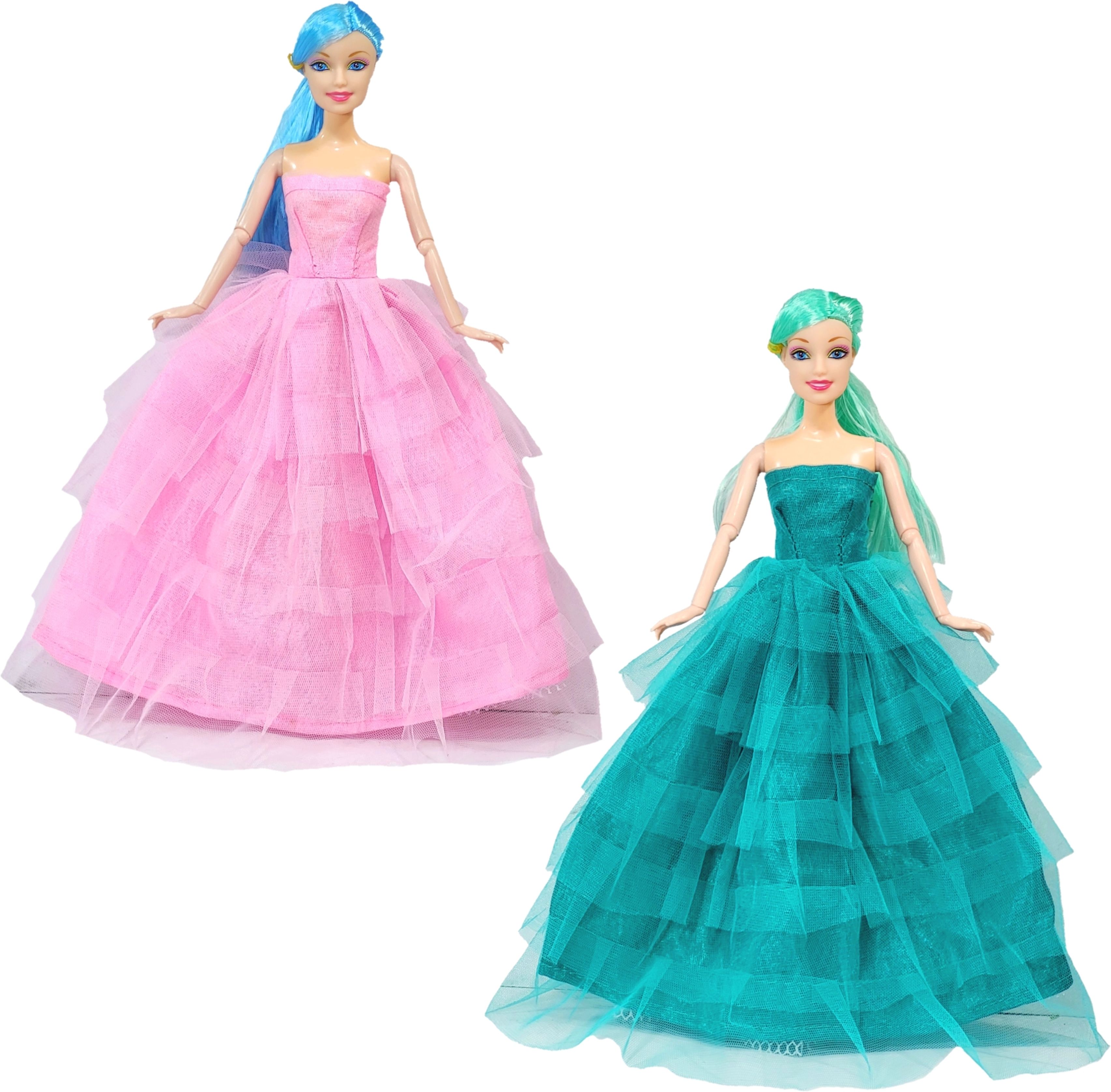 - Doll Set for Girls, Doll Set With Frock (Pink & Greenish Blue)-image-5