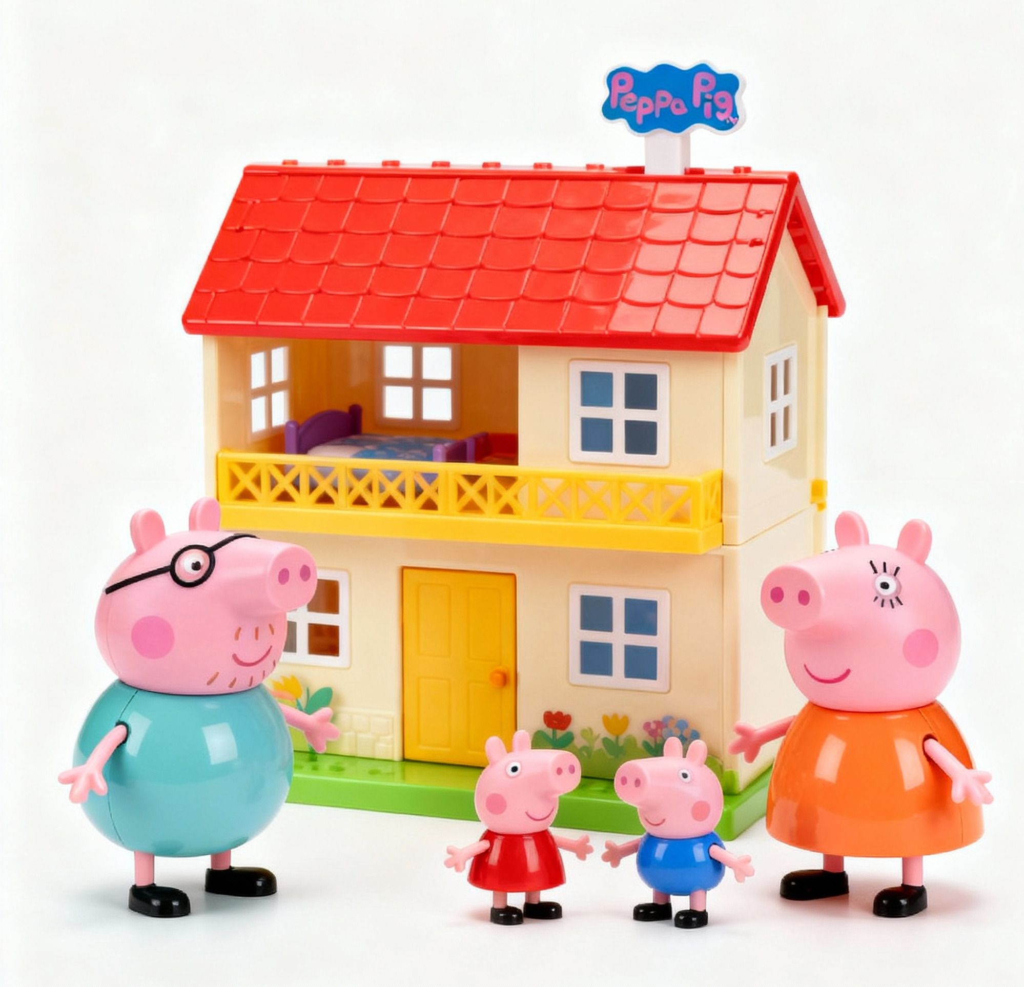 Peppa Pig Doll House Set with Characters and Furniture for Kids