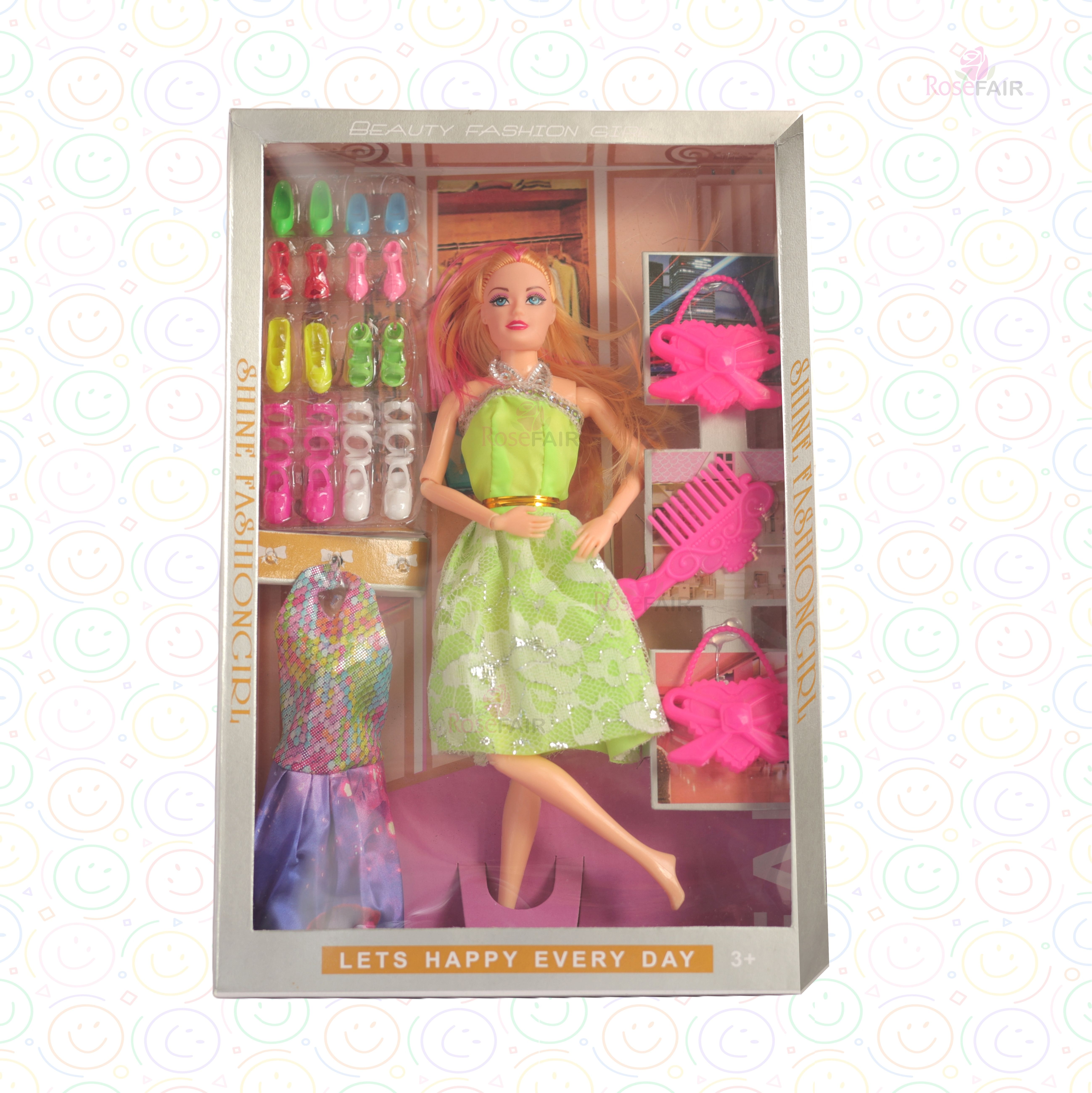 Doll Fashion Shoes and Doll Set for Kids Girl with Accessories Guriya Baby Doll-image-21