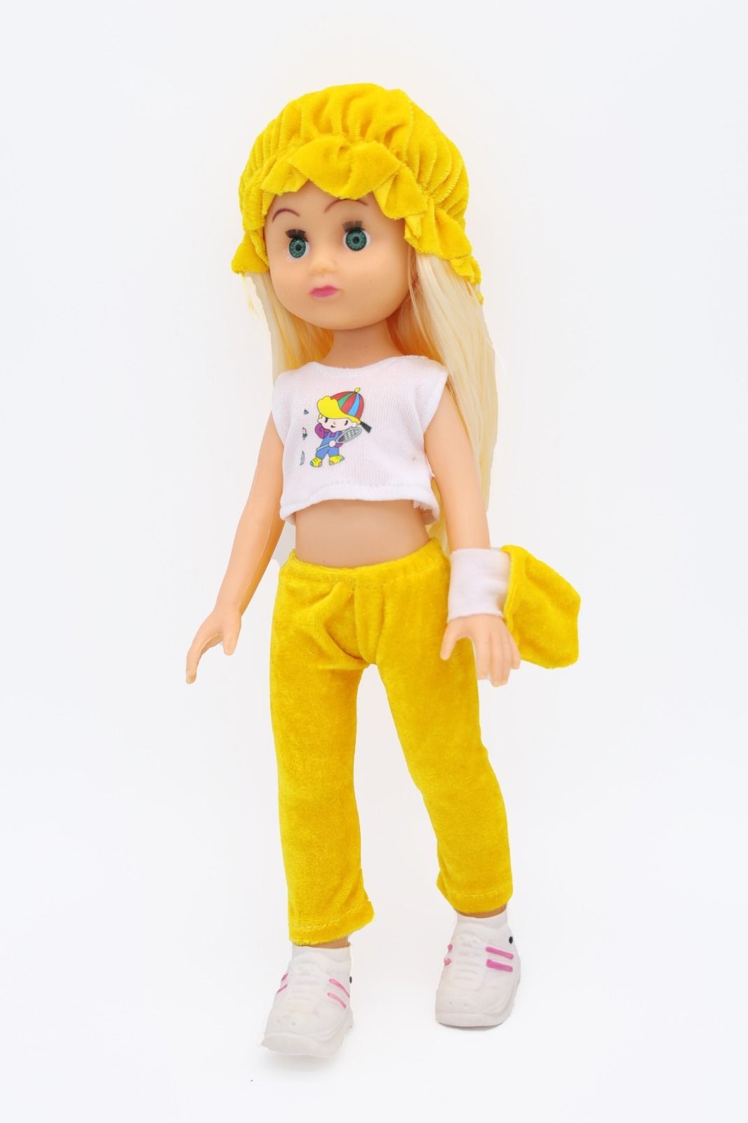 Cute Little Girl Doll Fashion Doll in Velvet Dress with Hat for Girls Kids-image-10