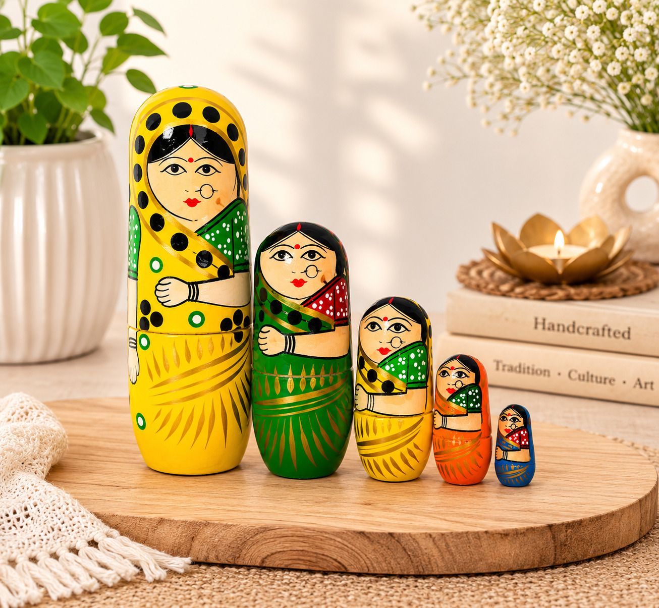 pankhudi export WOODEN YELLOW NESTING DOLL-picture-37