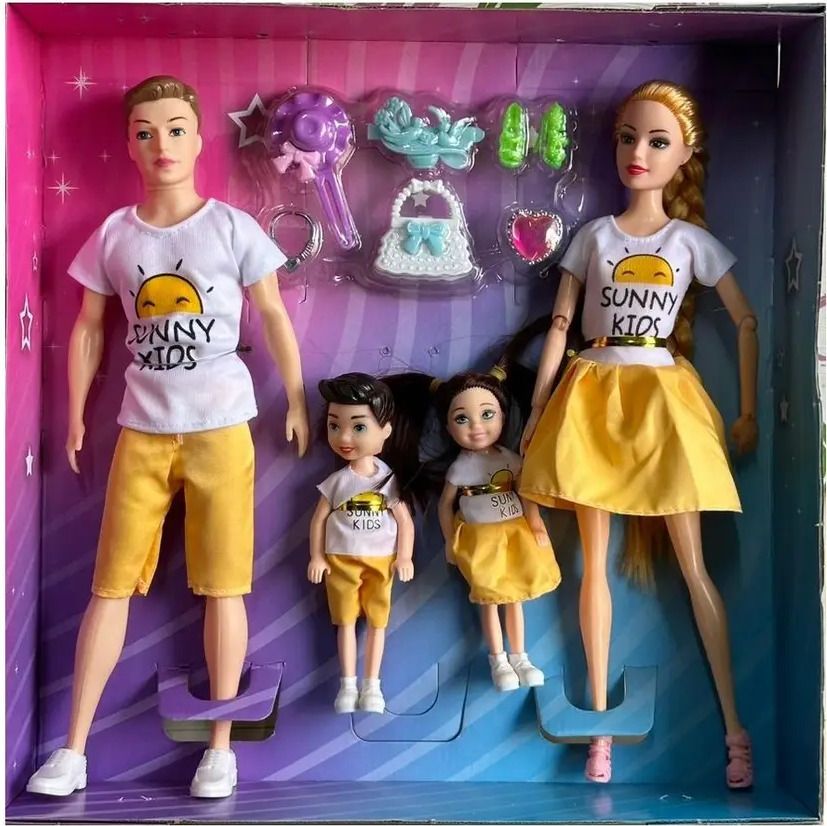 barbie doll family set for girls