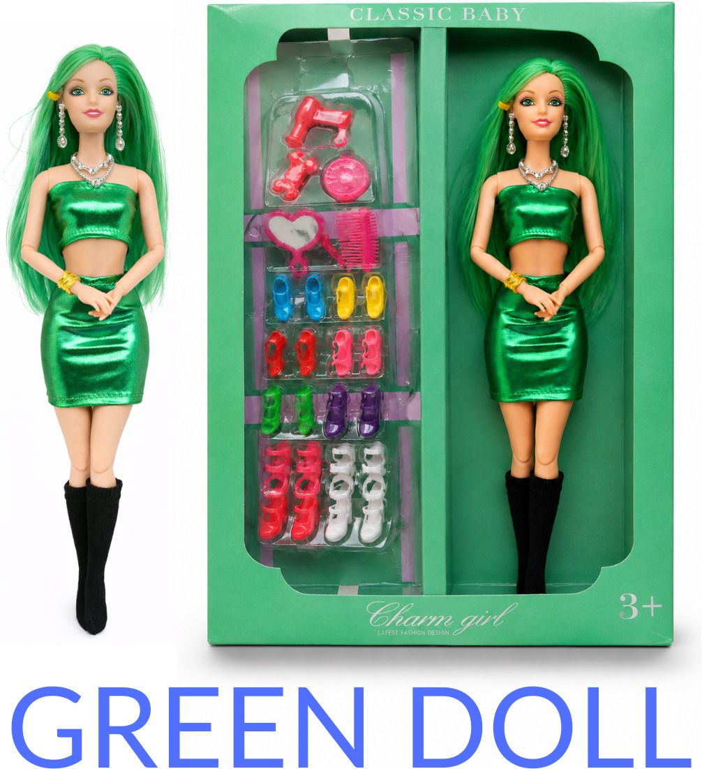 nv collection Green Doll Set with Stylish Fashion Essentials-picture-12