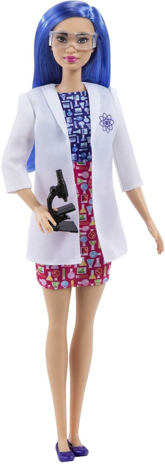 barbie Scientist Doll with Blue Hair, Lab Coat & Microscope (HCN11)-picture-0