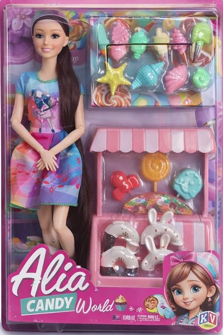 Alia Candy World Doll Playset with Sweet Shop Accessories