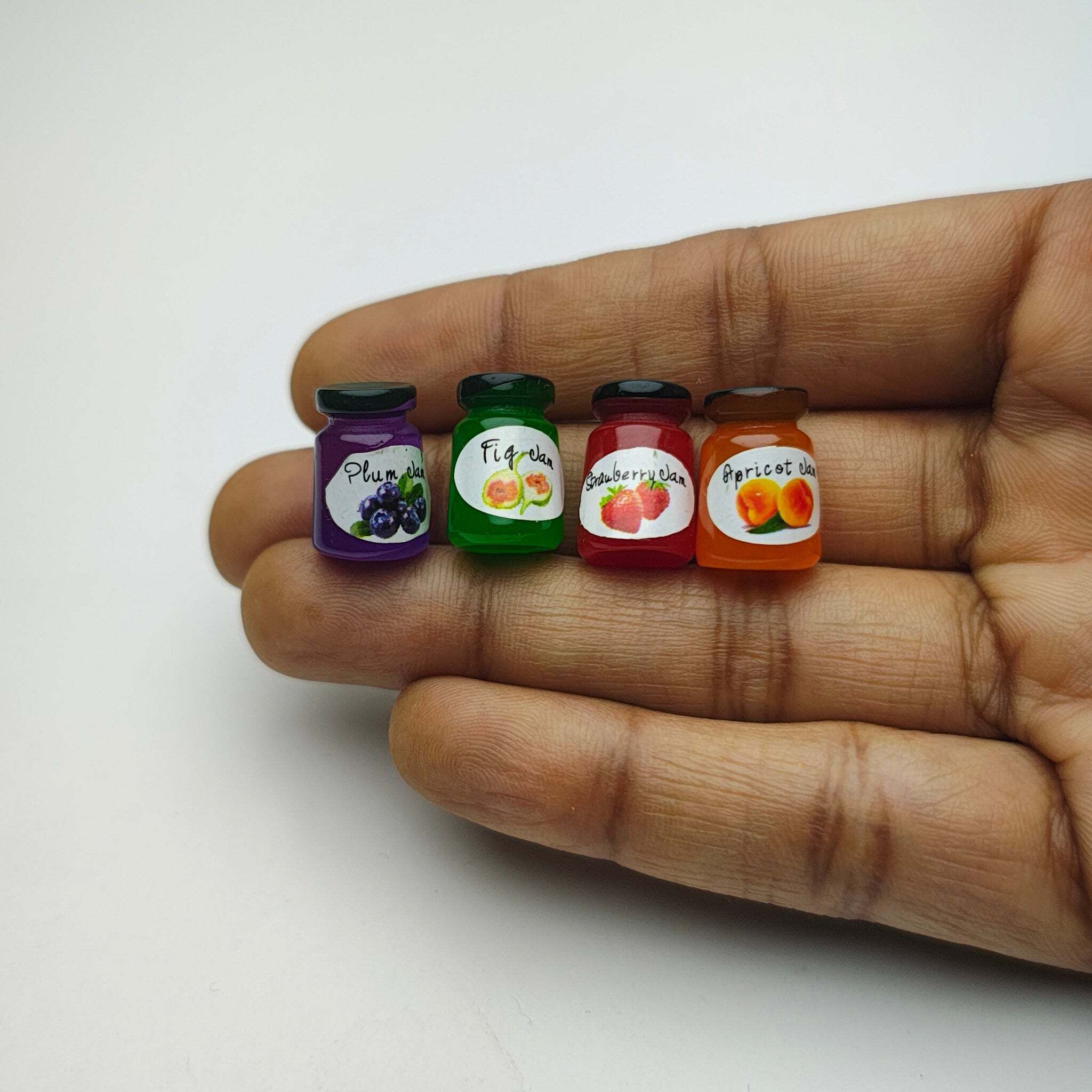 Miniature Jam Jars 4 Piece Set Dollhouse Kitchen Food Accessories Playset-image-2