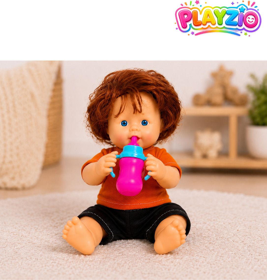 playzio Little Hero Charlie Doll – Cute Baby Doll with Feeding Bottle&Washable Clothes-picture-15