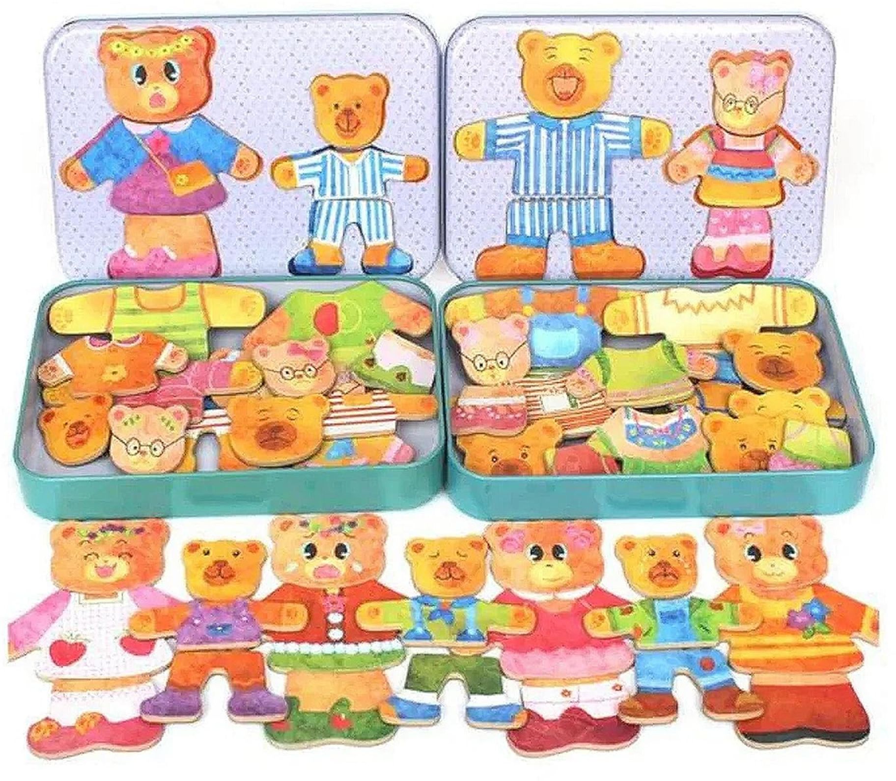 Wooden Magnetic Bear Dress Up Toy - (36pcs)