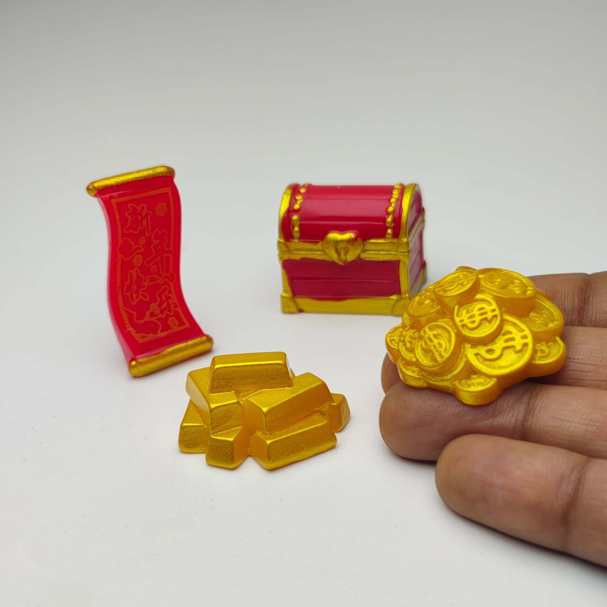 miniatures shop Miniature Treasure Chest Set (4 Pieces) Dollhouse Accessories-picture-29