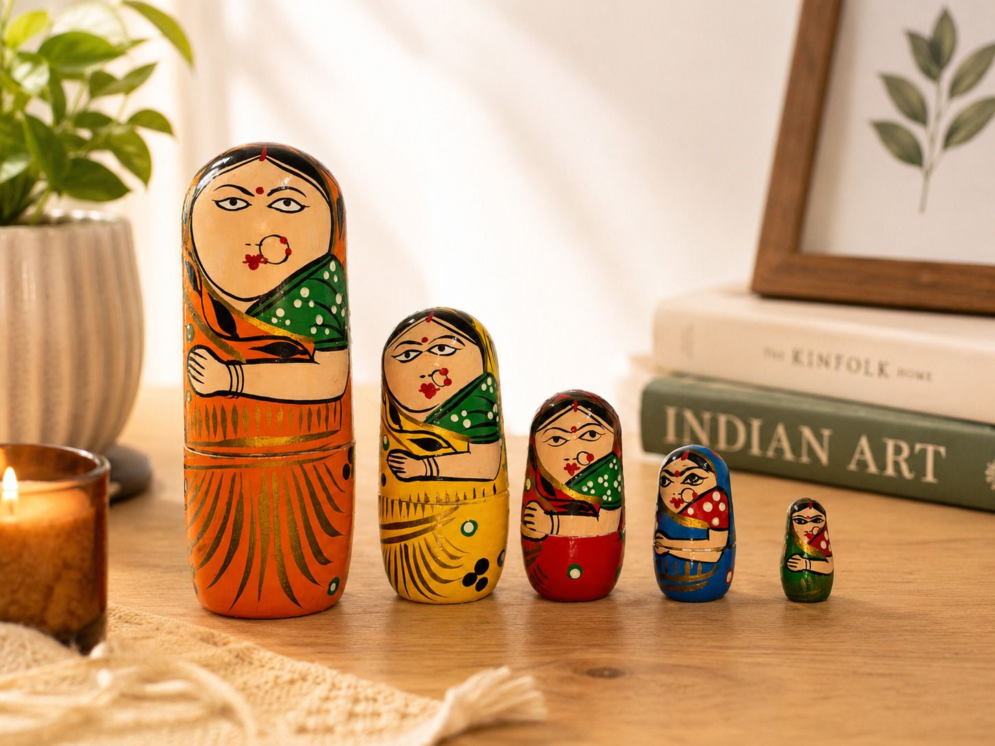 WOODEN ORANGE NESTING DOLL-image-48