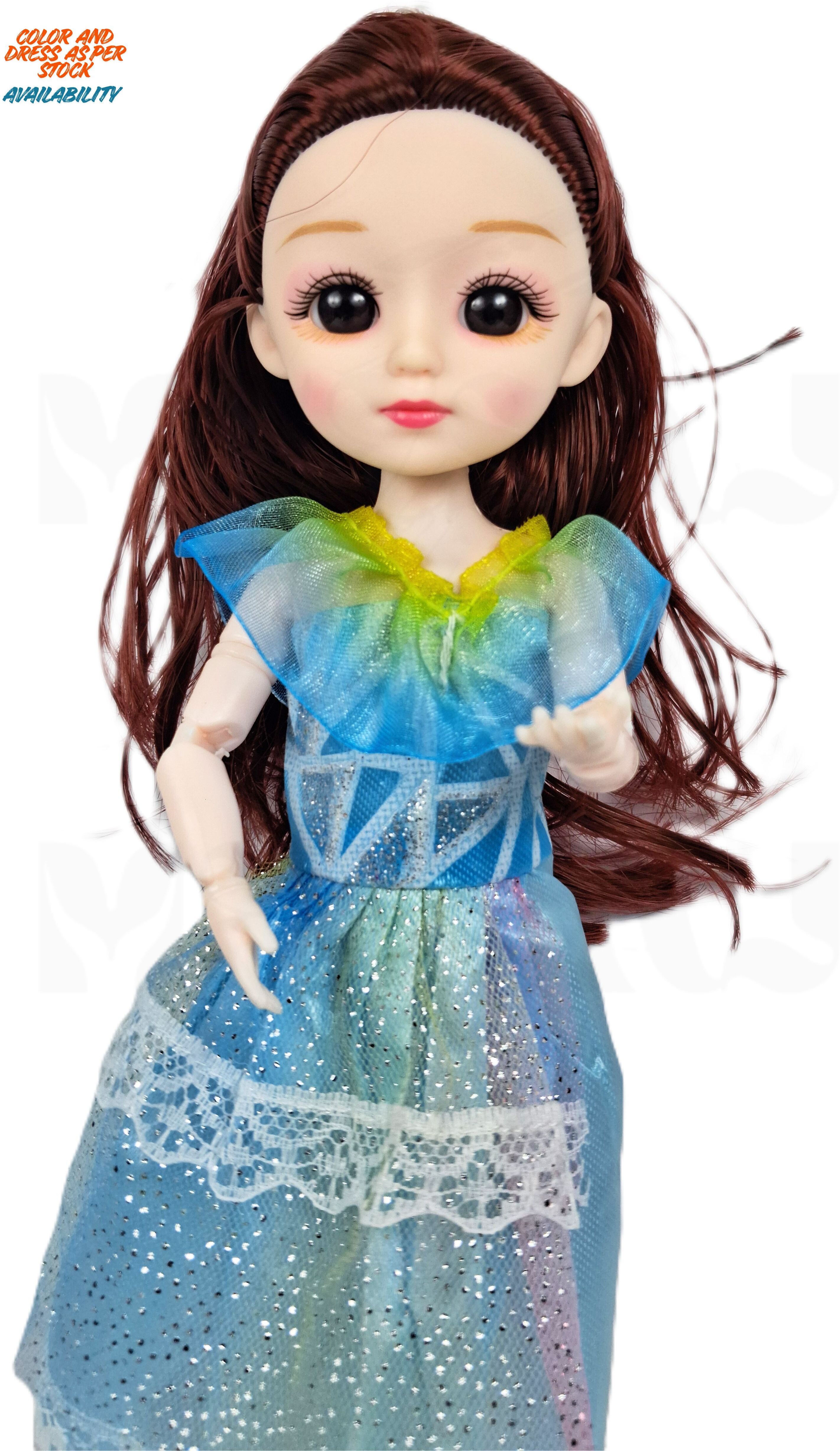 meesaj Mahi Girls Cute Fashion Doll in Blue Gown – Fully Movable Toy for Kids 3+-picture-38