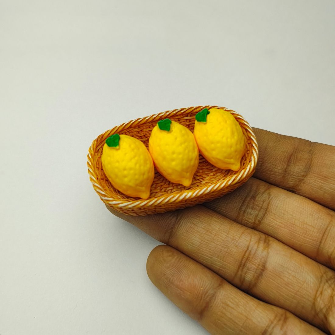 miniatures shop Miniature Lemon Basket Dollhouse Kitchen Fruit Accessory-picture-38