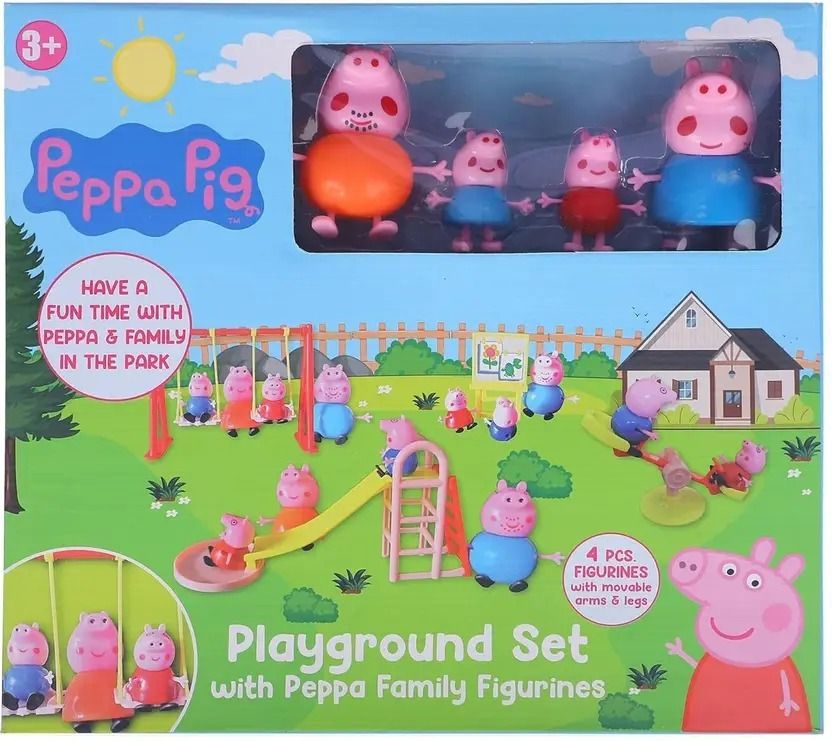 Pig Family Playground Fun Playtime Set 4 Pcs Figurines