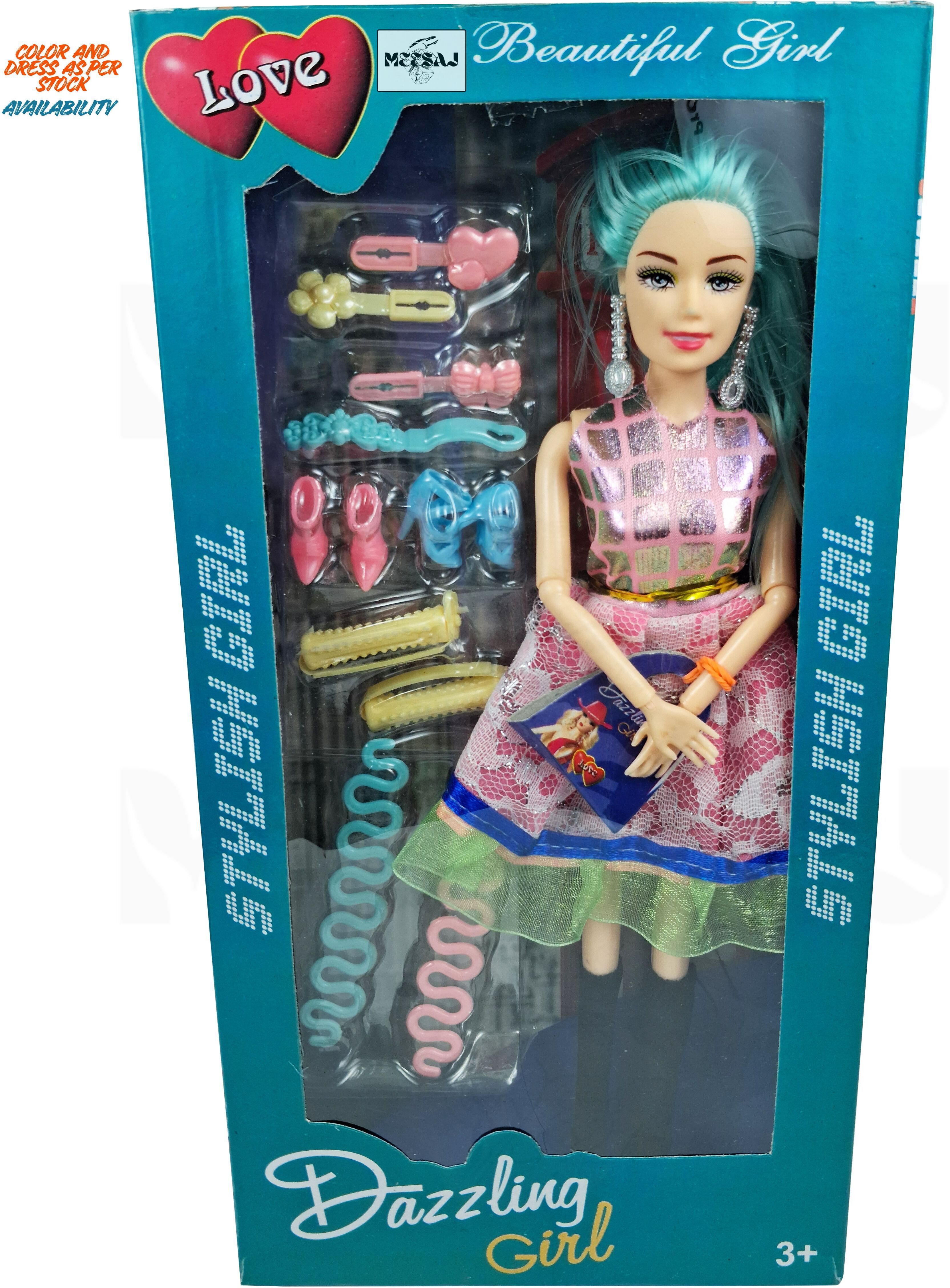 meesaj Long Hair Fashion Girl Doll with Dress, Boots & Styling Accessories for Girls-picture-24