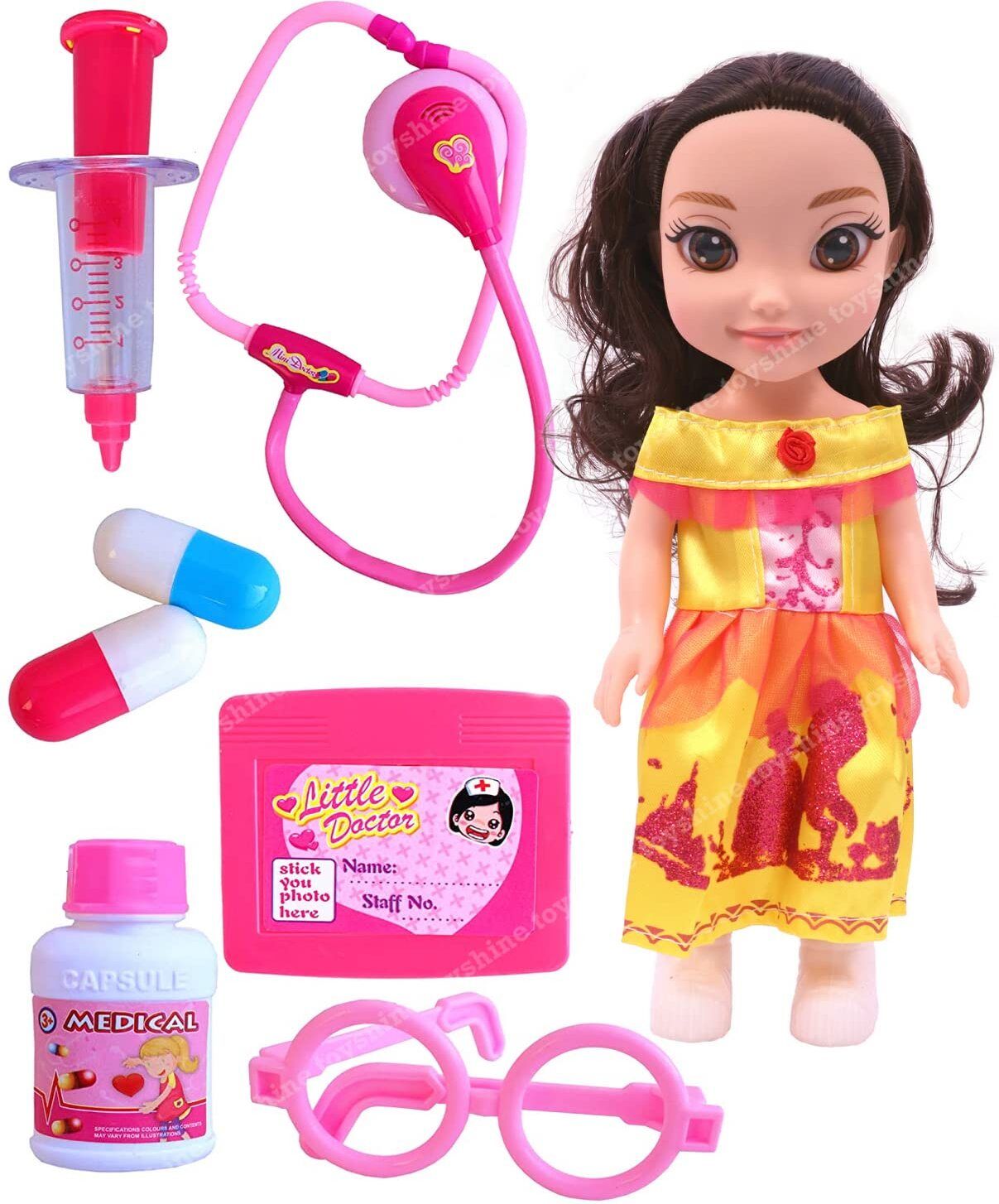 veryke 9 Inches Realistic Princess Doctor Baby Doll Girl with Doctor Set-picture-12