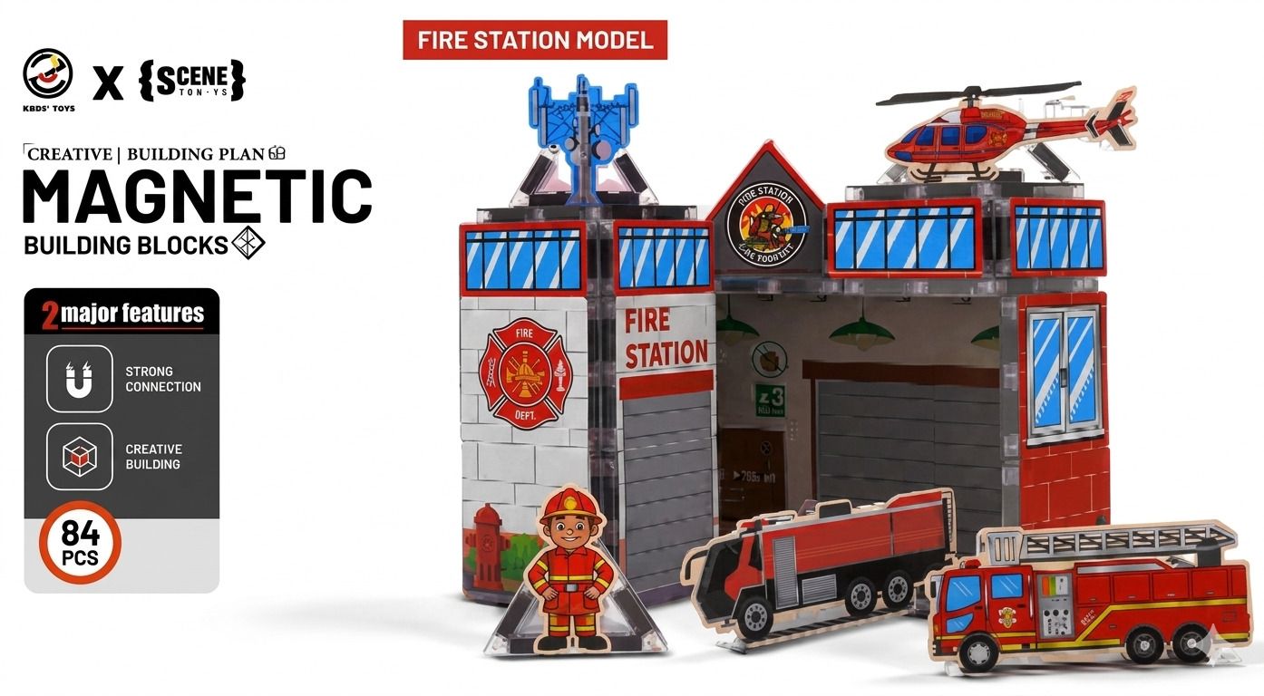 nextgen FIRE STATION MAGNETIC BUILDING BLOCKS(84 PCS)-picture-43