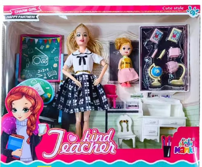 fun n style Kind Teacher Doll Set – 2 Dolls with Classroom Accessories for Pretend Play Kids-picture-35
