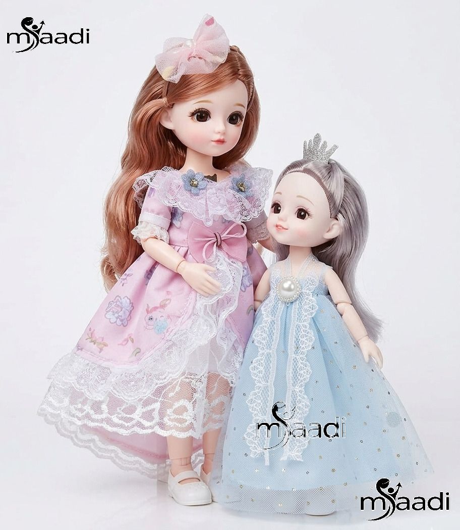 Royal Mother & Daughter Doll Combo Set with Beautiful Dresses-image-31