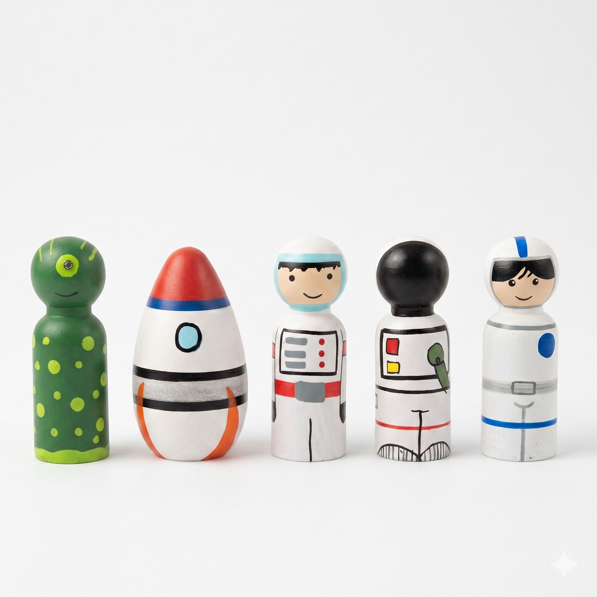 treeble 100% natural toys Treeble Wooden Space Peg Dolls Set (1-3 Years)-picture-21