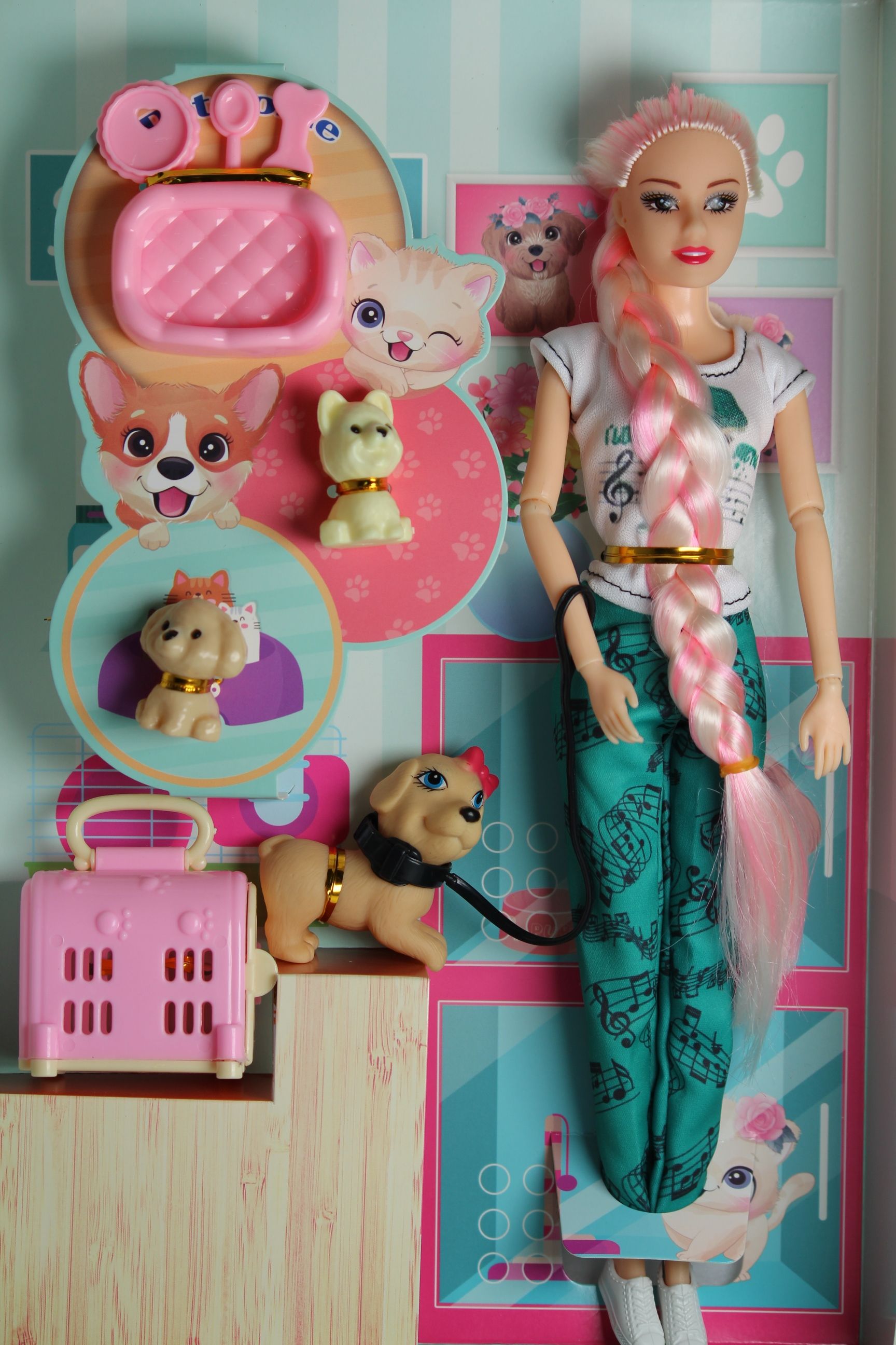 Doll Pretend Play Set with Happy Pet