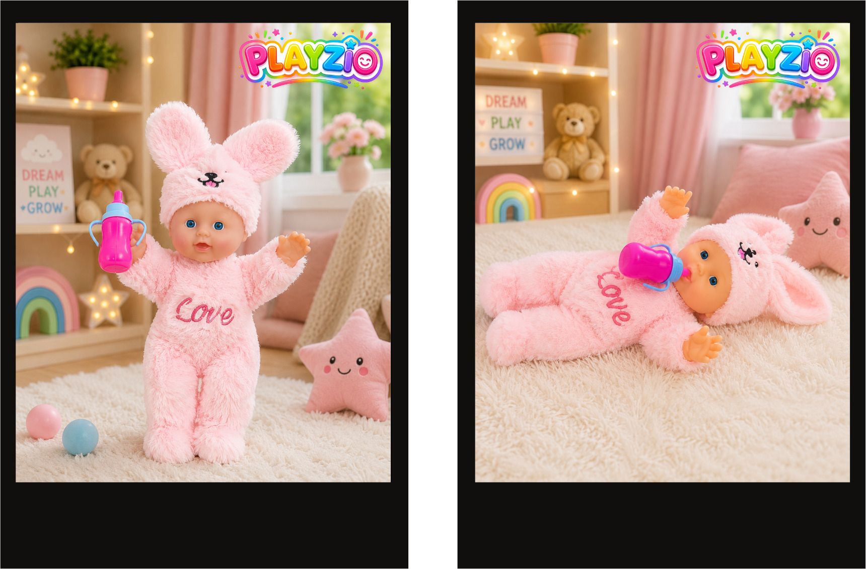 Lovely Baby Doll with Soft Furry Bunny Outfit – Cute Plush Toy, Safe & Washable-image-13