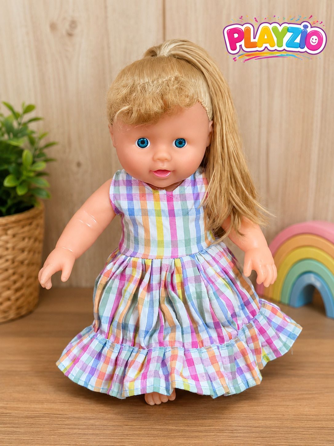 Cute Plastic Baby Doll with Stylish Dress | Birthday Gift for Kids-image-31