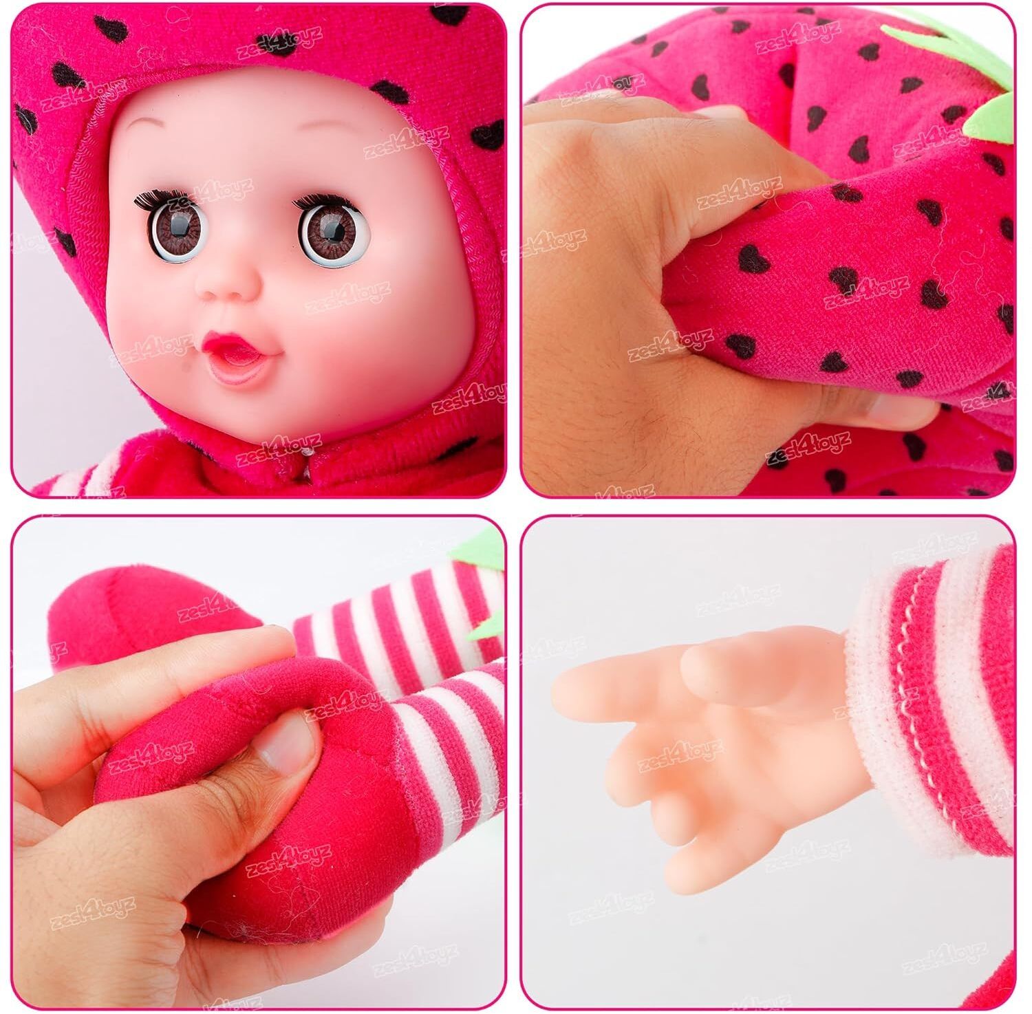 Strawberry Plush Baby Doll Toy with Music & Touch Sensor-image-26