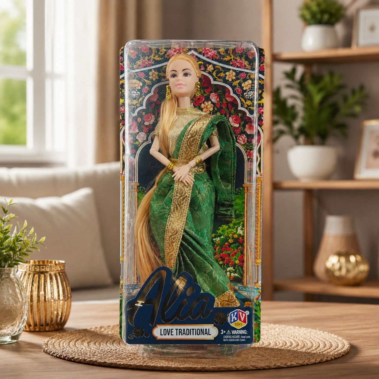 kivora 32 cm Indian Saree Doll for Girls with Long Hair & Jewellery, Multicolor-picture-46