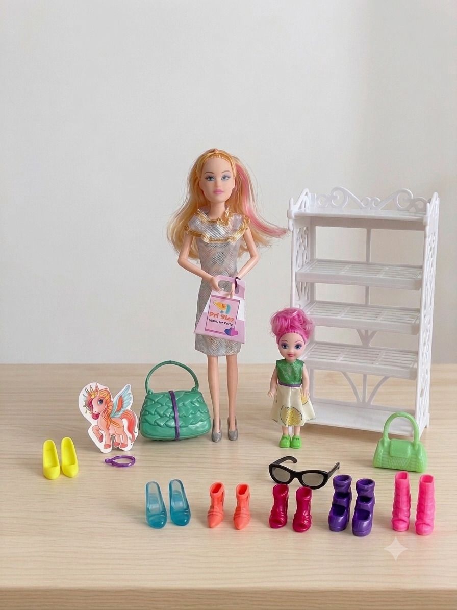 Barbie Doll Set with Almirah Rack-image-34