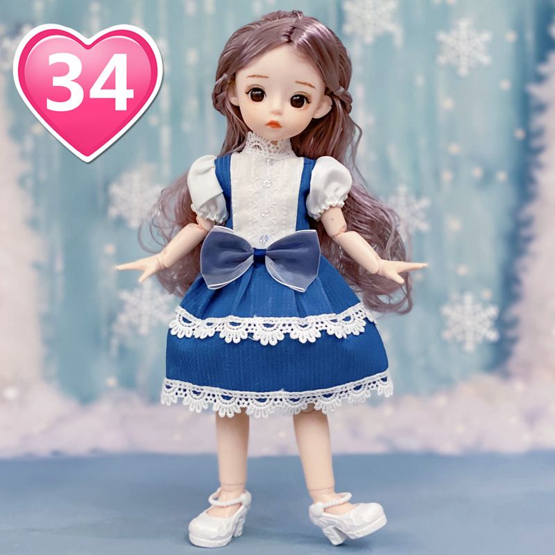 30cm Fashion Doll Toy Movable Joints Long Hair Kids Khilone Birthday Gift Gudiya-image-49