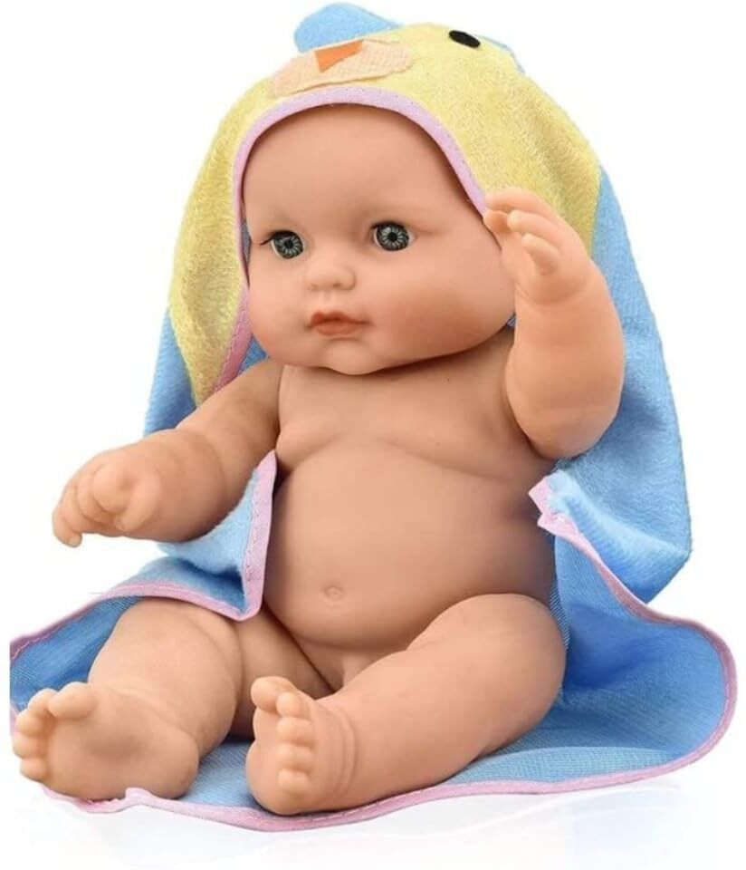 unique store new Natural Looking Baby Toy Wearing a Towel with Movable Hands-picture-13