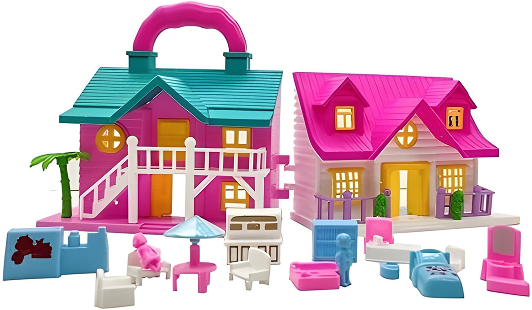 Portable Funny Girls Doll House Play Set | Big Dream House Lovely Classic Shape