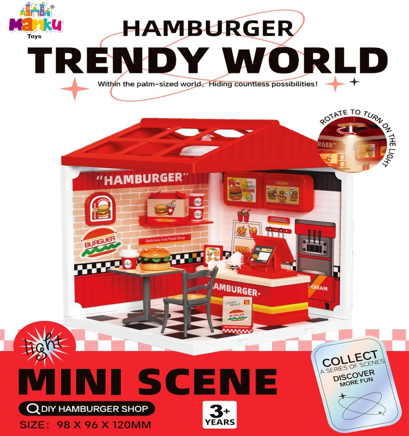 sabiratecreation Kids Burger Shop Pretend Play Set with Cash Counter & Accessories, DIY-picture-33