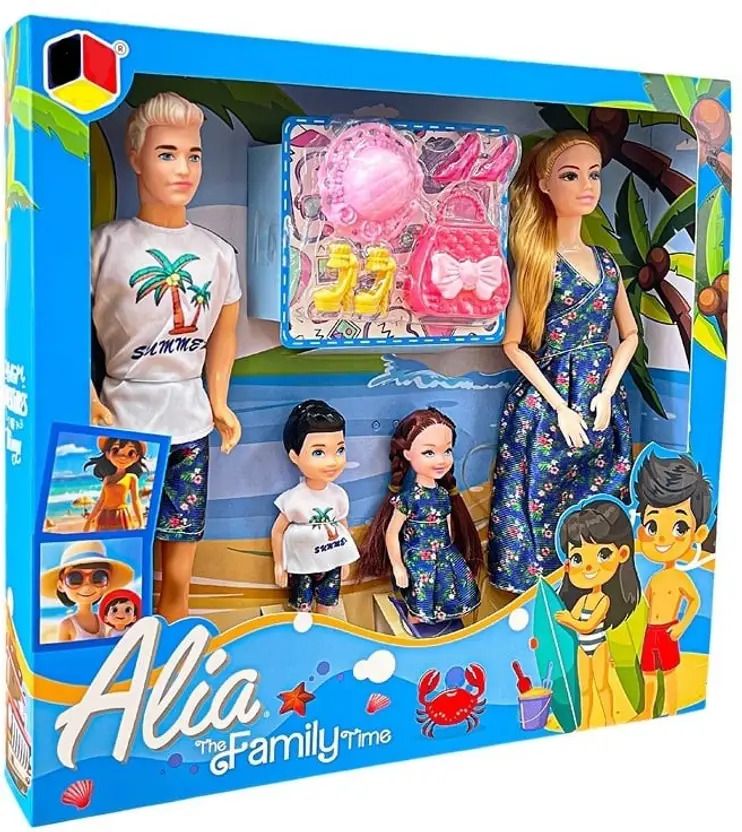 Little Family Doll Play Set, barbie doll set for kids, family barbie doll set