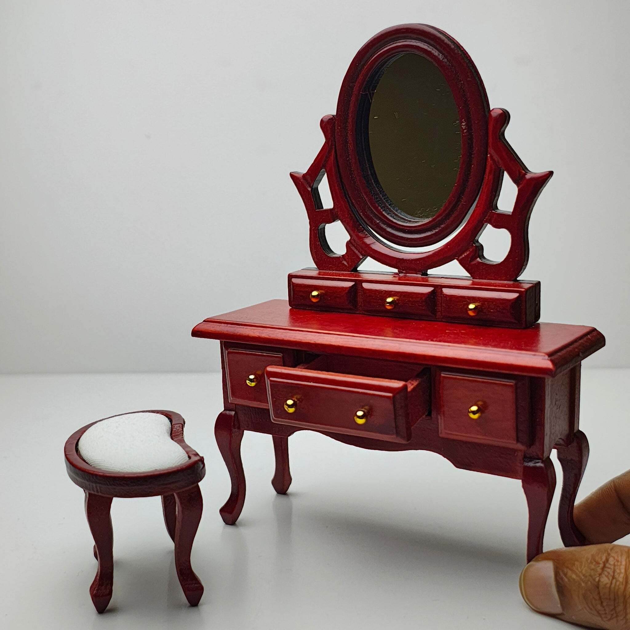 miniatures shop Miniature Vanity Dressing Table Set Dollhouse Accessories Playset-picture-13