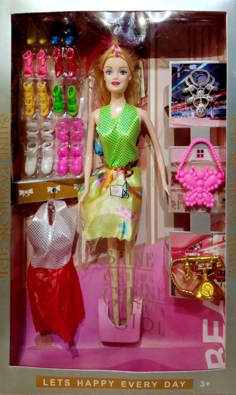 Fashion Doll with Shoes & Fashion Accessories Kit Toy