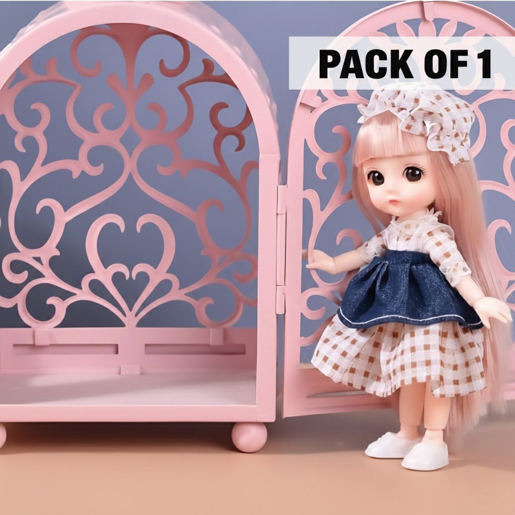 maadi Trendy 6-Inch Movable Doll for Girls, Long Hair Styling Doll with Elegant Outfit-picture-11