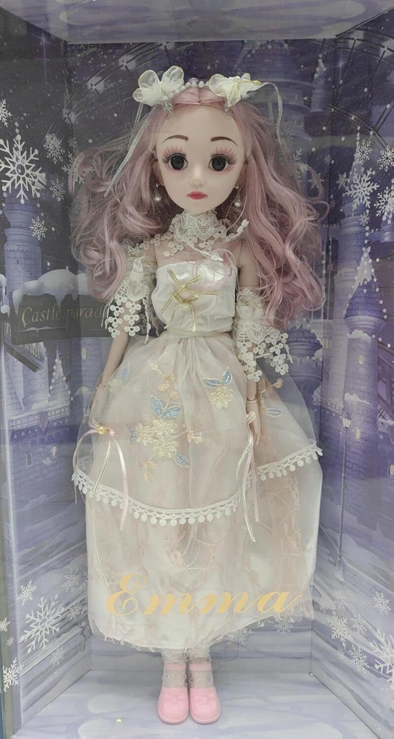 star impex Elegant Princess Doll – Fashion Doll with Lace Gown, Pink Hair & Accessories-picture-48