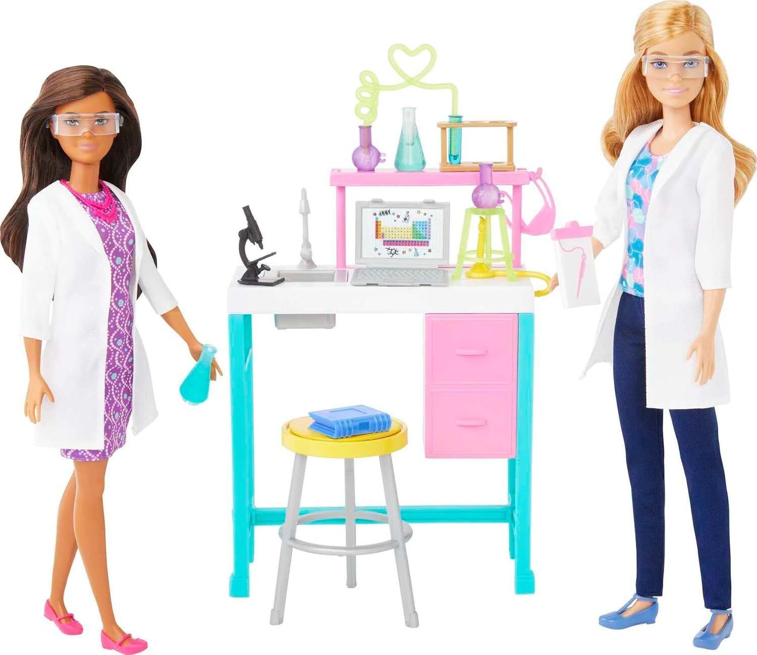 barbie Science Lab Playset with 2 Dolls, Lab Bench-picture-15