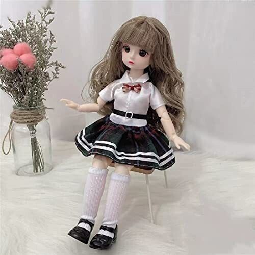 Joint Makeup Cute Girl Brown Eyes Fashionable Doll for Kids Girls-image-33