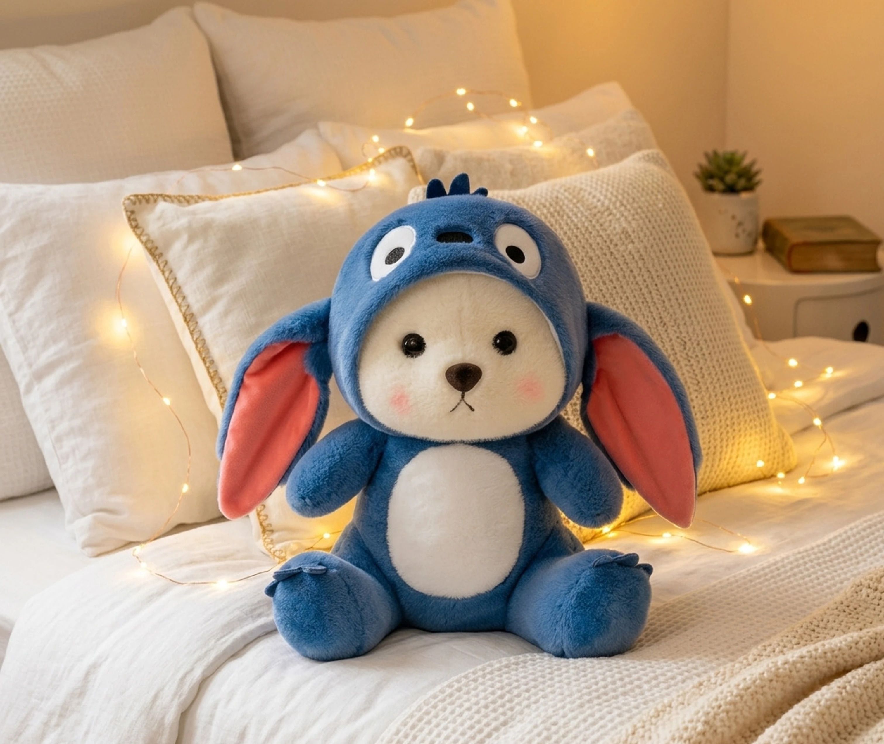 Soft Plush Doll Toy Hoodie Teddy Cute Face-image-1