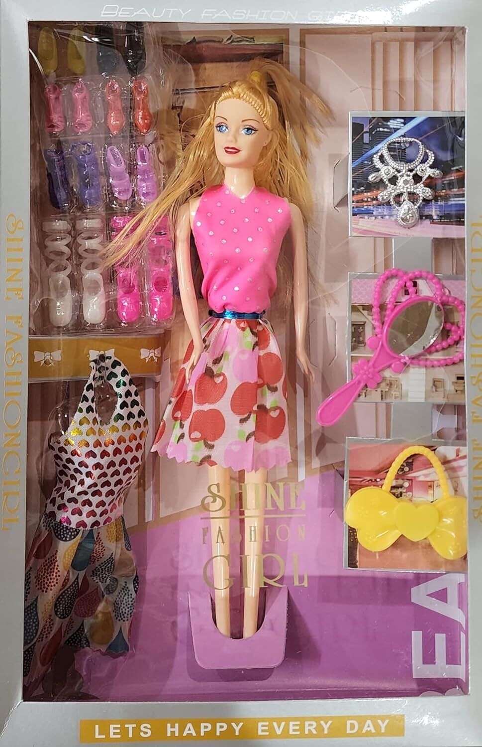 Shine Dolls for Girl’s Surprise Moveable Doll Set with Beautiful Accessories-H14