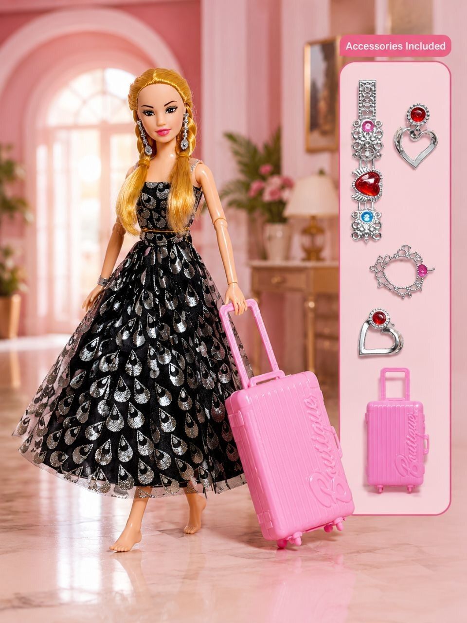 SPARKLE FASHION BEAUTIFUL FASHION DOLL SET BARBIEE DOLL-image-38