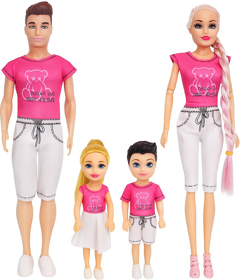 Cute Family Outfits | Mother Father Son Daughter Dolls for Kids Pretend Play