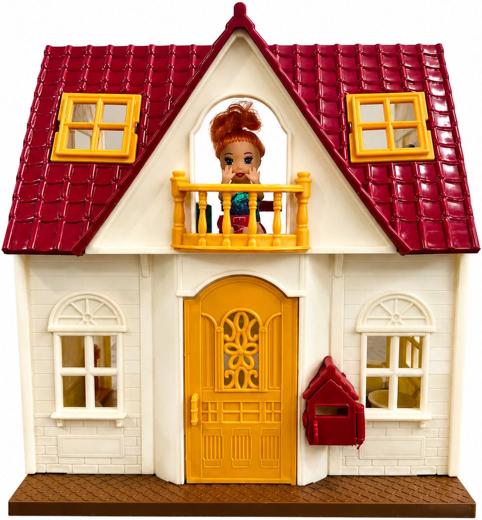 awals 2 Storey Doll House Play Set with Furniture Tea Set & Accessories for Girls-picture-5
